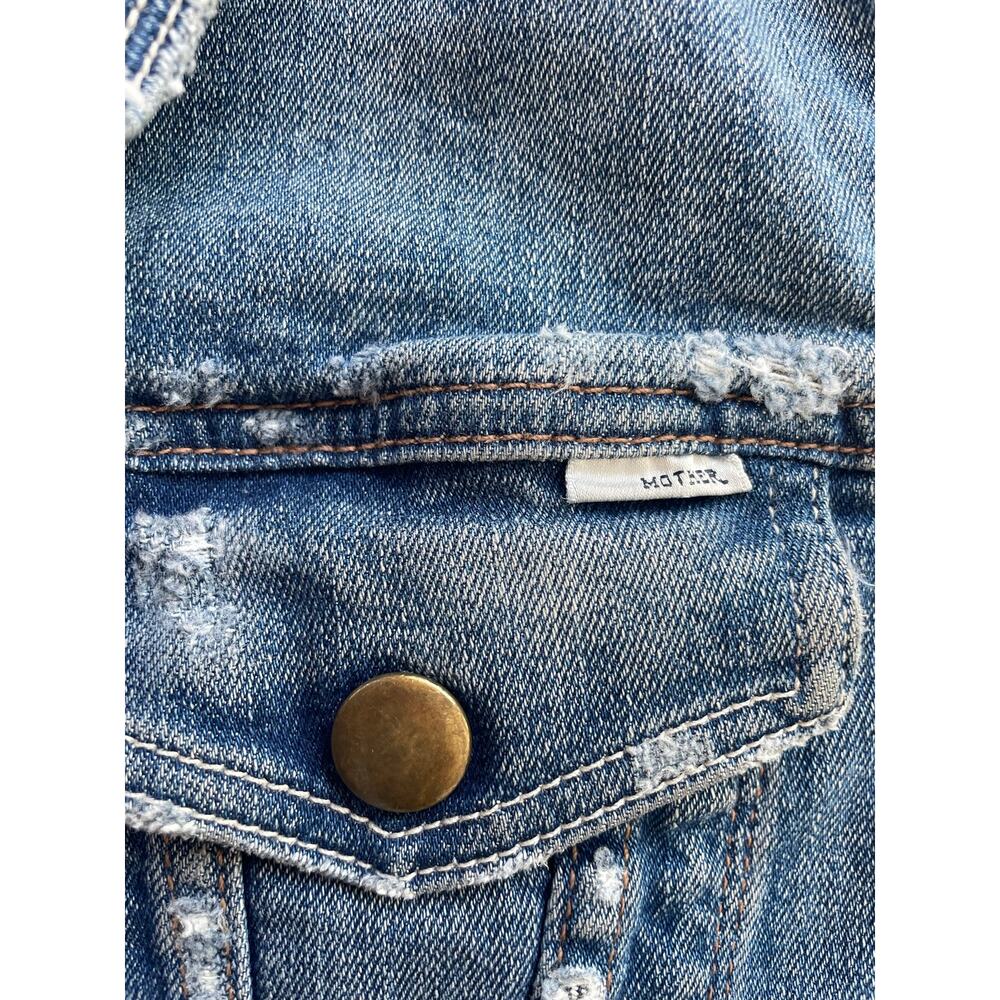 Mother Jeans Sleeveless Distressed The Bruiser Denim Vest - Picture 3 of 6